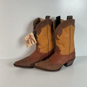 Justin Vintage Collection Cowgirl Boots | Crackle Suede | Retro | Women’s 10 B